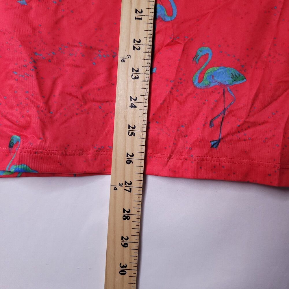 Yatta Golf Polo Shirt Womens Large Red Flamingo Print Just Beachy NWT - Picture 6 of 13